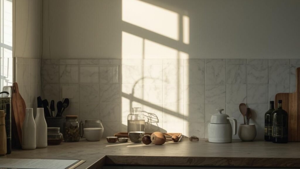 A quiet kitchen scene representing why food decisions feel harder at the end of the week.
