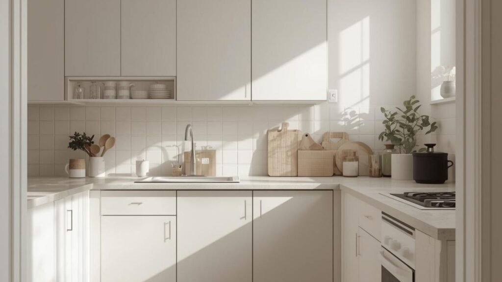 A calm kitchen representing why food prep can feel mentally heavy even when it’s working.
